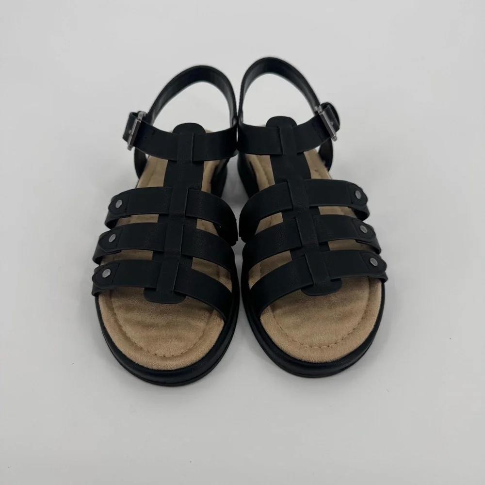 Easy Street Women's Black Chirp Flat Gladiator Sandals 6.5 - Picture 5 of 9